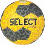 Piłka ręczna Select Light Grippy DB EHF v24 w  żółtej kolorystyce z szarymi akcentami.