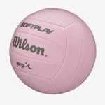 Różowa piłka do siatkówki Wilson AVP Soft Play z bliska, prezentacja szczegółów paneli