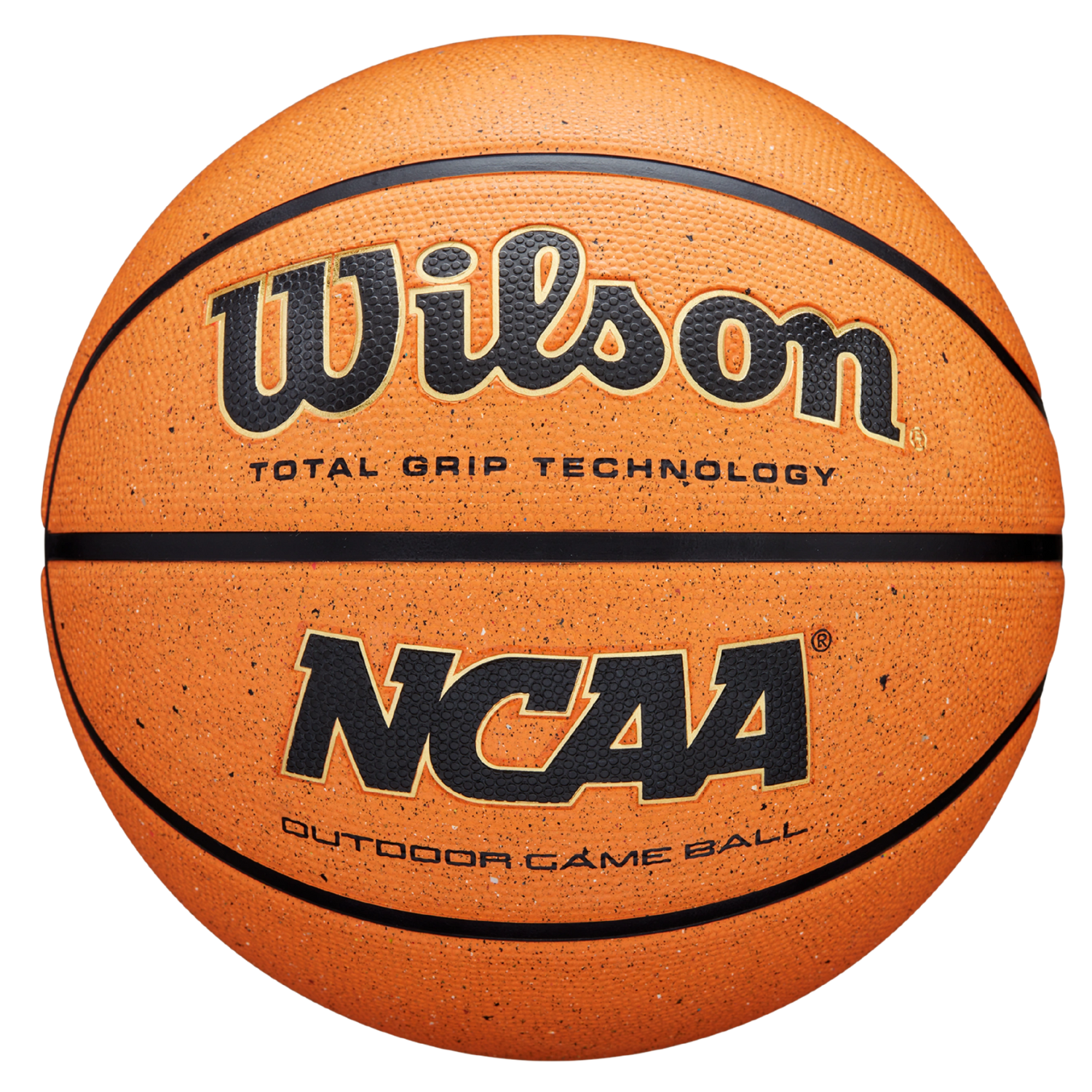 Pełny widok piłki do koszykówki Wilson NCAA Outdoor z logo NCAA