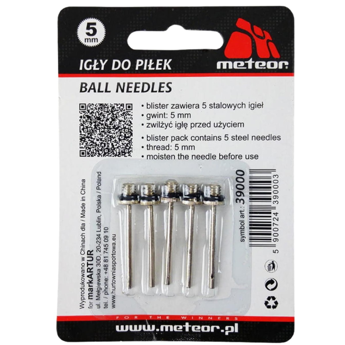 Igły do piłki Meteor 5mm