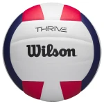 Piłka do siatkówki Wilson Thrive biało-czerwona, dobra piłka do siatkówki rozmiar 5 do gry halowej